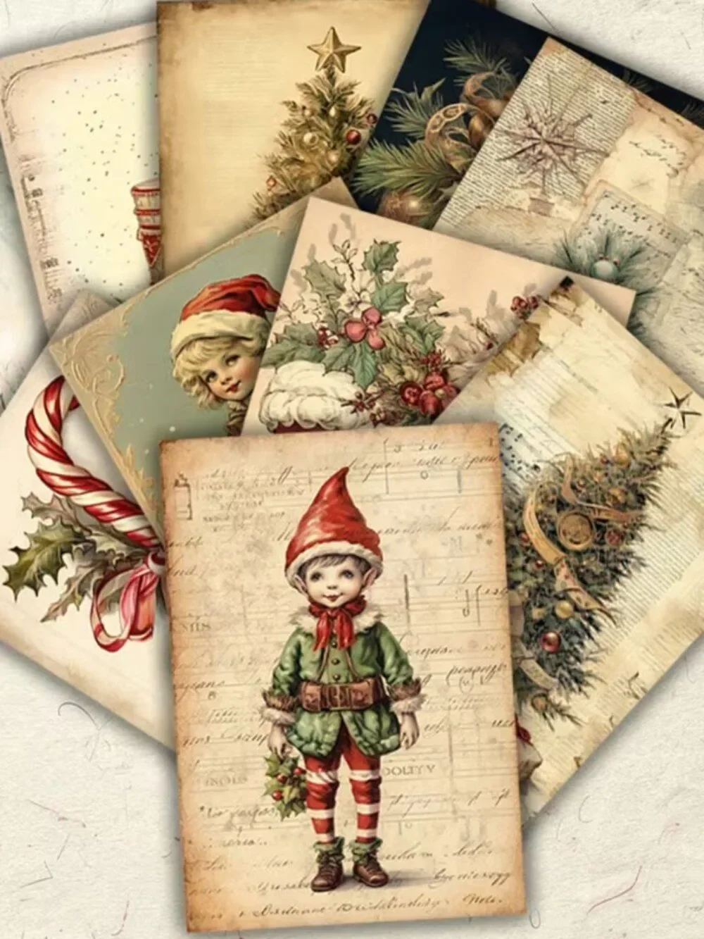NWT Vintage Christmas Double Sided Scrapbook Paper Ephemera 20 nJunk Journal Kit